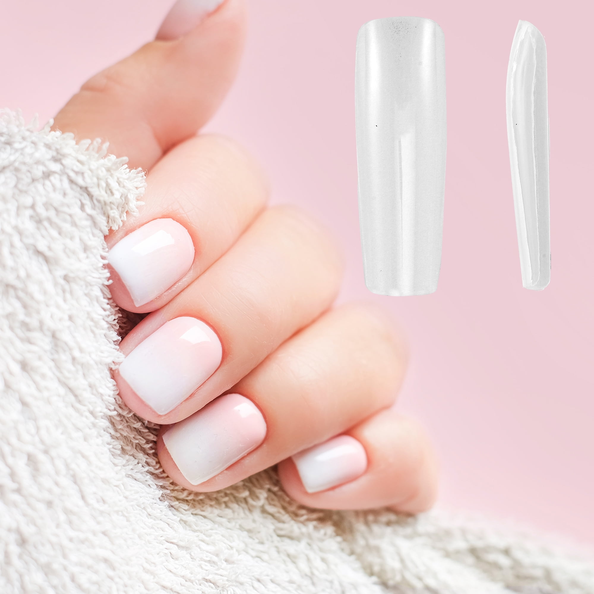 Unique Bargains Women's Plating Full Coverage Fake Nails Clear 1set