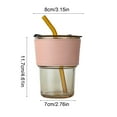 thumbnail image 3 of Glass Cups Water Bottles With Straw And Lid Iced Coffee Glasses Tumbler Iced Coffee Mug Insulated Glass Cup With Silicone Sleeve, 3 of 6