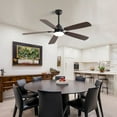 thumbnail image 6 of 52-inch Matte Black Ceiling fan with Light & Remote Color Changing Reverse Airflow Ceiling Fan, 6 of 7