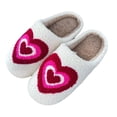 thumbnail image 2 of YM Valentines Day Slippers for Women,Mens House Slippers Rose Heart Love Couple Slippers Indoor Fluffy House Slippers for Women and Men Non- Fuzzy Flat Slides, 2 of 8