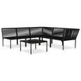 thumbnail image 3 of vidaXL 6 Piece Patio Lounge Set with Cushions Black PVC, 3 of 12