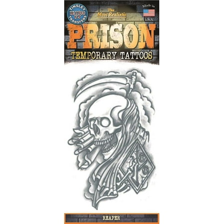 Tinsley Transfers Reaper Prison Temporary Tattoo FX, Black