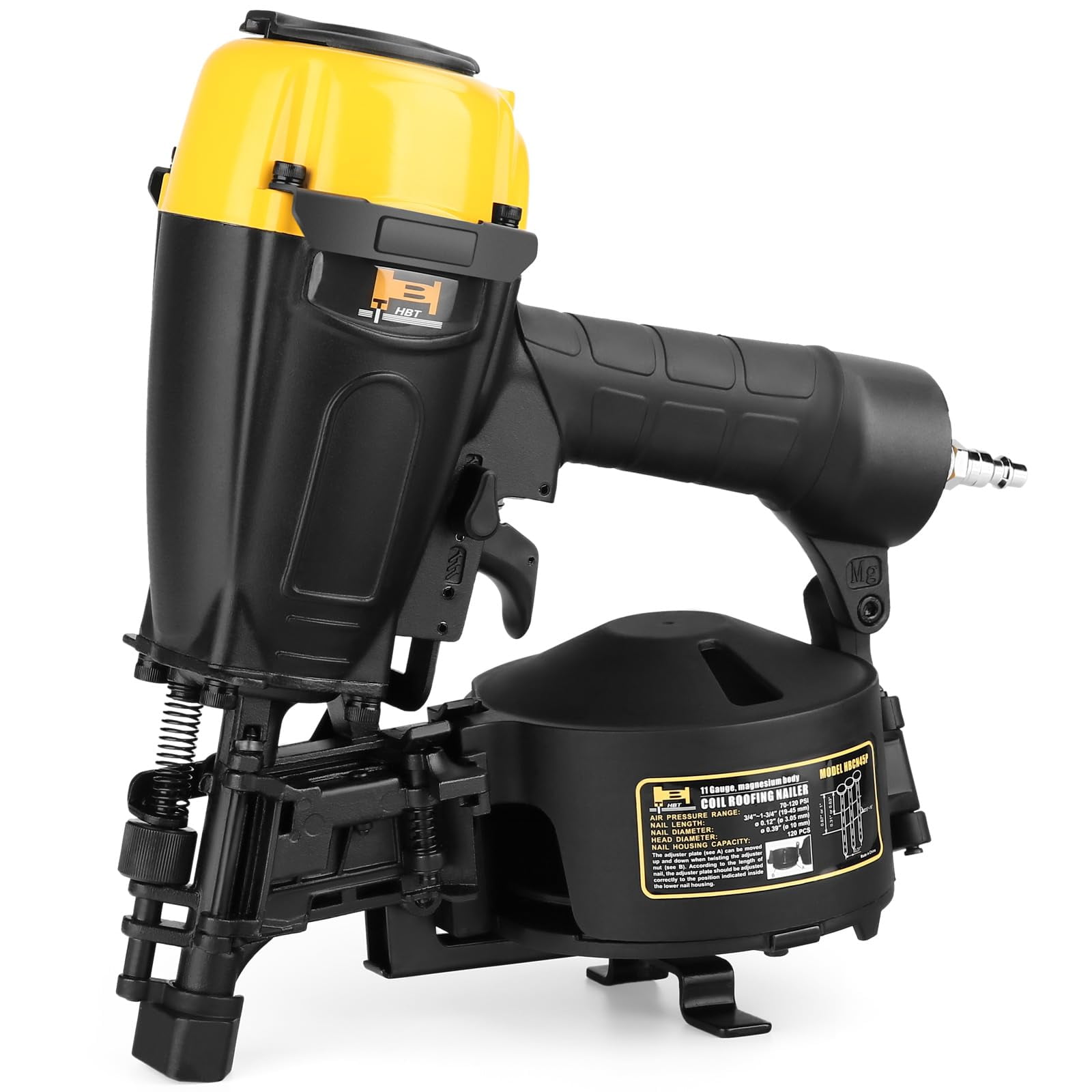HBT HBCN45P 7/8" to 1-3/4" Coil Roofing Nailer with Magnesium Housing 11 GA Roofing Nail Gun