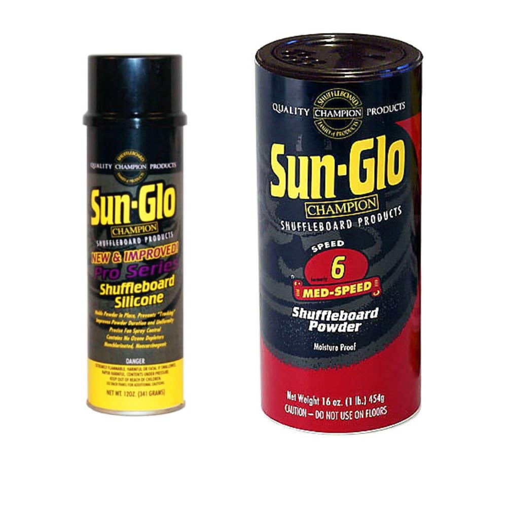 SunGlo Silicone Shuffleboard Spray (12 oz.) & 6 Speed Shuffleboard