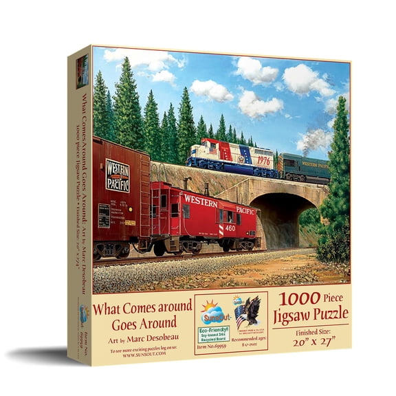 SUNSOUT INC - What Comes Around Goes Around - 1000 pc Jigsaw Puzzle by Artist: Marc Desobeau - Finished Size 20" x 27" - MPN# 69959
