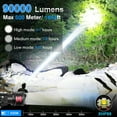 thumbnail image 2 of LED Headlamp USB Rechargeable, Head Lamp XHP70 Super Bright 90000 High Lumen with 5 Modes, Batteries Included, Zoomable, Waterproof Headlight for Camping Hunting Running Fishing Biking, 2 of 14