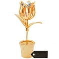 thumbnail image 2 of 24K Gold Plated Tulip with Orange Crystal, 2 of 6