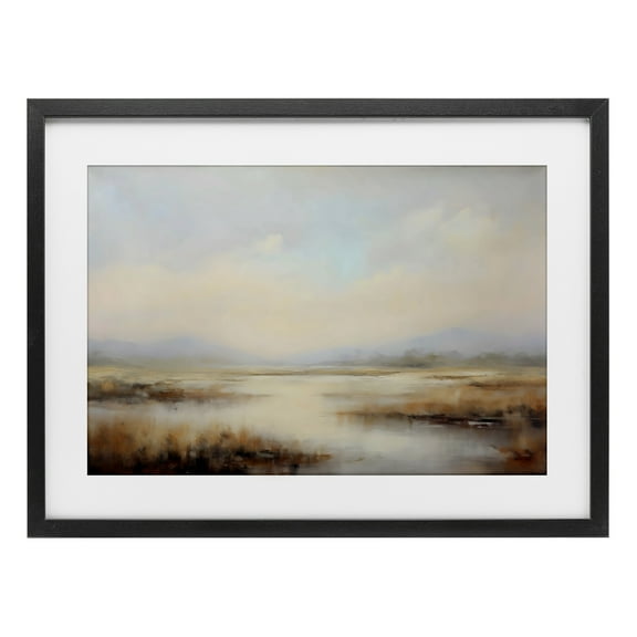 Stupell Industries Misty Wetlands Landscape Black Framed Print Under Glass design by LSR Creative Studio, 14 x 20
