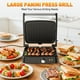 thumbnail image 4 of GPED Prensa para Sándwiches Panini, Parrilla de Acero Inoxidable para 4 Rebanadas, Prensa para Sándwiches Antiadherente con Bandeja de Goteo Removible para Sándwiches de Cualquier Grosor, Hamburguesa, 4 of 7