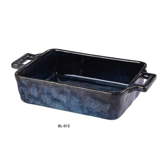 Yanco BL-912 70 oz Blue Star Bake Deep Plate with Handle, Blue - Pack of 6