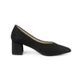 thumbnail image 3 of BLISSFUL STEP Women's Pointy Toe Slip-on Low Block Heels Pumps, 3 of 6