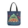 thumbnail image 2 of ASHLEIGH Aloha Hawaii Tropical Palm Tree Moutain and Sun Canvas Tote Bag Tote Shopping Bag Washable Grocery Tote Bag, Craft Canvas Bag for Women Men Kids, 2 of 3