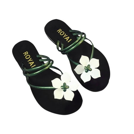 

Clearance! Stylish Summer Women Slides Metal Women Shoes Chains Flip Flops Flats Fashion Beach Flat Heel Shoes With Flower 36-40