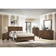 thumbnail image 4 of Miekor Furniture Brown Cherry Finish Fabric 1pc King Size Panel Bed Beautiful Wooden Bedroom Furniture Contemporary Style B5A2377, 4 of 5