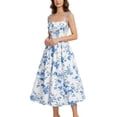 thumbnail image 2 of Summer Dresses for Women 2026 Trendy Polka Dot Spaghetti Straps Sundress Casual Round Neck Sleeveless Midi Dresses for Women Beach Vacation Slit Womens Dresses S, 2 of 6