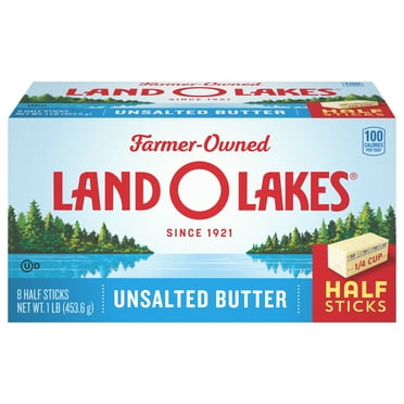 Land O Lakes Unsalted Half Stick Butter, 16 oz, 8 Sticks