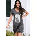 thumbnail image 3 of ABPHQTO Vestido De Mujer Con Nudo Lateral Triblend Con Estampado De Bandera Vintage Negro, 3 of 5