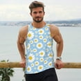 thumbnail image 6 of Goofa Daisies Flowers Pattern Men's Workout Tank Top Slim-Fit Tank Quick Dry Fit Muscle Tank Top Beach Tank Top Bodybuilding Sleeveless T Shirt-X-Large, 6 of 7