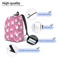 thumbnail image 4 of Honeii Rabbit Holding Flowers Print Canvas College Laptop Backpack, Durable Rucksack Travel Notebook Bag School Backpack Book Bag for Men Women-Small, 4 of 7