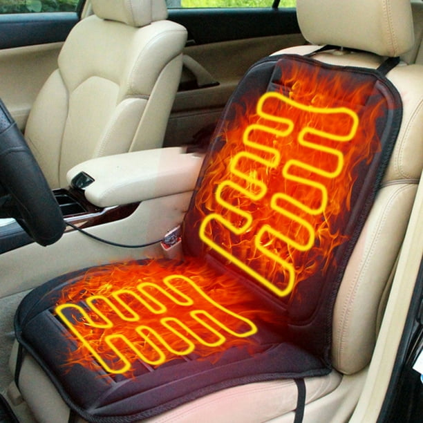 Housse de coussin chauffante pour siège de voiture en peluche