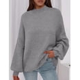 thumbnail image 3 of PRETTYGARDEN Women's Fall Oversized Sweaters Chunky Knit Mock Neck Long Sleeve Casual Trendy Pullover Winter Clothes, 3 of 9