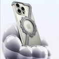 thumbnail image 5 of ELEHOLD Frosted Case For iPhone 16 Pro Z-Type Gear Design Alloy Frameless Shockproof Rugged Cover, Mag Safe Compatible, 360° Rotable Ring Kickstand -- Gray, 5 of 12