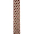 thumbnail image 2 of Northlight Red and White Diamond Wired Christmas Craft Ribbon 2.5" x 10 Yards, 2 of 3