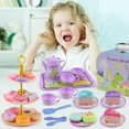 Tea Set for Little Girls, 41PCS Pretend Tea Party Set for Kids Age 3 4