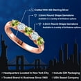 thumbnail image 2 of Gem Stone King 18K Rose Gold Plated Silver Green Peridot and Sky Blue Aquamarine Wedding-Bands Ring for Women | 0.96 Cttw | Round 3.5MM | Gemstone August Birthstone | Size 5, 2 of 6