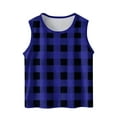 thumbnail image 2 of Spazoro Little and Big Girls Tank Tops Undershirts, Sleeveless Plaid Summer Breathable Camisole for Kids Girls Boys Blue Size 3 T, 2 of 6