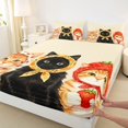 thumbnail image 3 of Manfei Fruit Kerchief Kitten Fitted Sheet Queen, Countryside Pet Bedding, Cream Beige, 3-Piece, 1 Fitted Sheet and 2 Pillowcases, 3 of 6