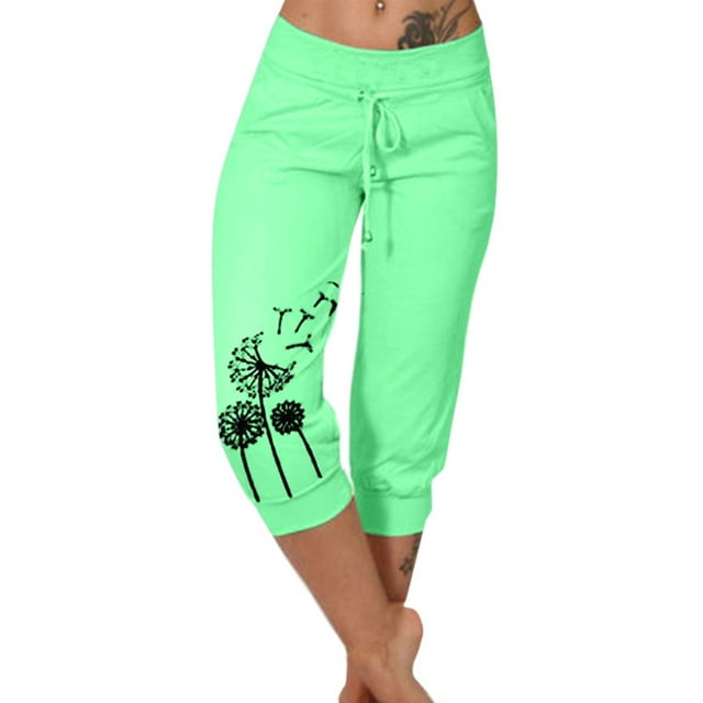 Achat en Ligne! Georges Pantalons de Randonnée Joggers Femme Mode Cordon Poches Taille Élastique Capris à Imprimé