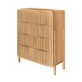 thumbnail image 4 of Benjara Cid Tori 47 Inch Tall Dresser Chest, 4 Fluted Drawers, Gold Handles, Brown, 4 of 6