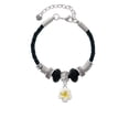 thumbnail image 2 of Delight Jewelry Silvertone White and Yellow Flower Lil Sister Celtic Knot Leather Bead Bracelet, 7"+2" Extender, 2 of 4