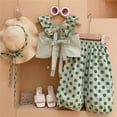 thumbnail image 4 of Girls Clothing Set Fashionable Personality Backless Cropped Pants Vest Knickerbockers Pullover Two Pieces Suit 110, 4 of 10