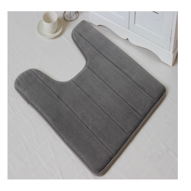 Alfombra de baño con contorno de espuma viscoelástica, en forma de U, antideslizante, absorbente, gruesa, suave, lavable, para baño, lavabo, inodoro (20" x 24", gris) Xemadio HMYH131-3