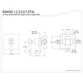 thumbnail image 2 of Kingston Brass KS4043TAL Tudor Single-Handle Six-Way Diverter Valve with Square Trim Kit, Antique Brass, 2 of 4