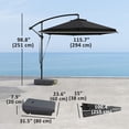 thumbnail image 2 of Parasol Déporté de 10 Pi pour Patio avec Base à Roulettes Remplissable, Protection UV UPF 50+, Rotation et Inclinaison à 360°, Comprend une Housse et des Sangles Coupe-Vent, Parasol Décentré Gris Foncé pour Jardin et Terrasse, 2 of 7