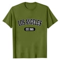 thumbnail image 5 of ibuvkizy Mens Graphic Tees Short Sleeve Crew Neck Casual Letter Print Summer Pullover Army Green,L, 5 of 5