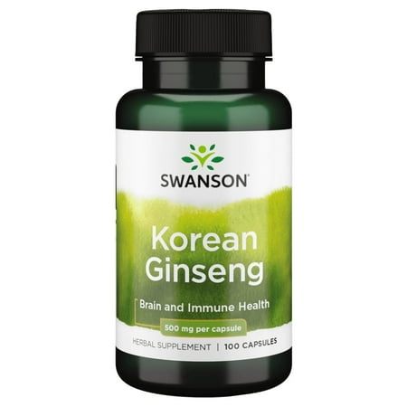 Swanson Korean Ginseng 500 mg 100 Capsules