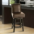 thumbnail image 3 of Armen Living Wayne 26" Bicast Leather Swivel Bar Stool in Brown, 3 of 3