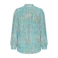 thumbnail image 6 of Sexlip Women's Fashion Floral Print Shirts Pleated Crewneck Puff Sleve Shirts Fall Trendy Long Sleeve Tops Green L, 6 of 6