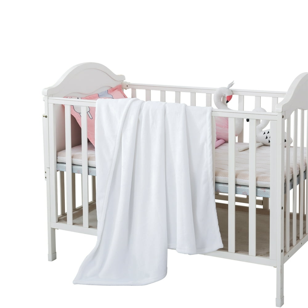 Style Basics , White, Crib Blanket 46 X 34