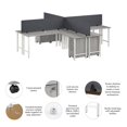 thumbnail image 3 of Scranton & Co Engineered Wood 4 Person L-Shaped Desk with Drawers in Gray, 3 of 9