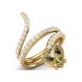 thumbnail image 2 of 7MM Heart Shape Wrap Bypass Ring Natural Lemon Quartz 925 Silver Gold Vermeil Women Rings, 2 of 3