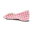 thumbnail image 3 of YDN Women Classic Flats Low Heels Pumps Pointed Closed Toe Slip On Comfortable Double Straps Dressy Slide Shoes Size 5.5 Pink Polka Dots, 3 of 3