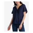thumbnail image 1 of LUCKY BRAND Womens Navy Short Sleeve V Neck Top Size: M, 1 of 2