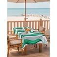 thumbnail image 2 of Outdoor Tablecloths with Umbrella Hole & Zipper, Green White Moire 60 x102 Inch Rectangle Tablecloths, Modern Abstract Art Waterproof Table Cloth, Patio/Pool/Picnic Table Covers, 2 of 8