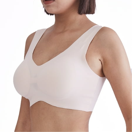 

SHERO Comfortable Seamless Wireless Bralette with Removable Padded Cups and Designed for Gentle Shaping and Support Pale Pink Small