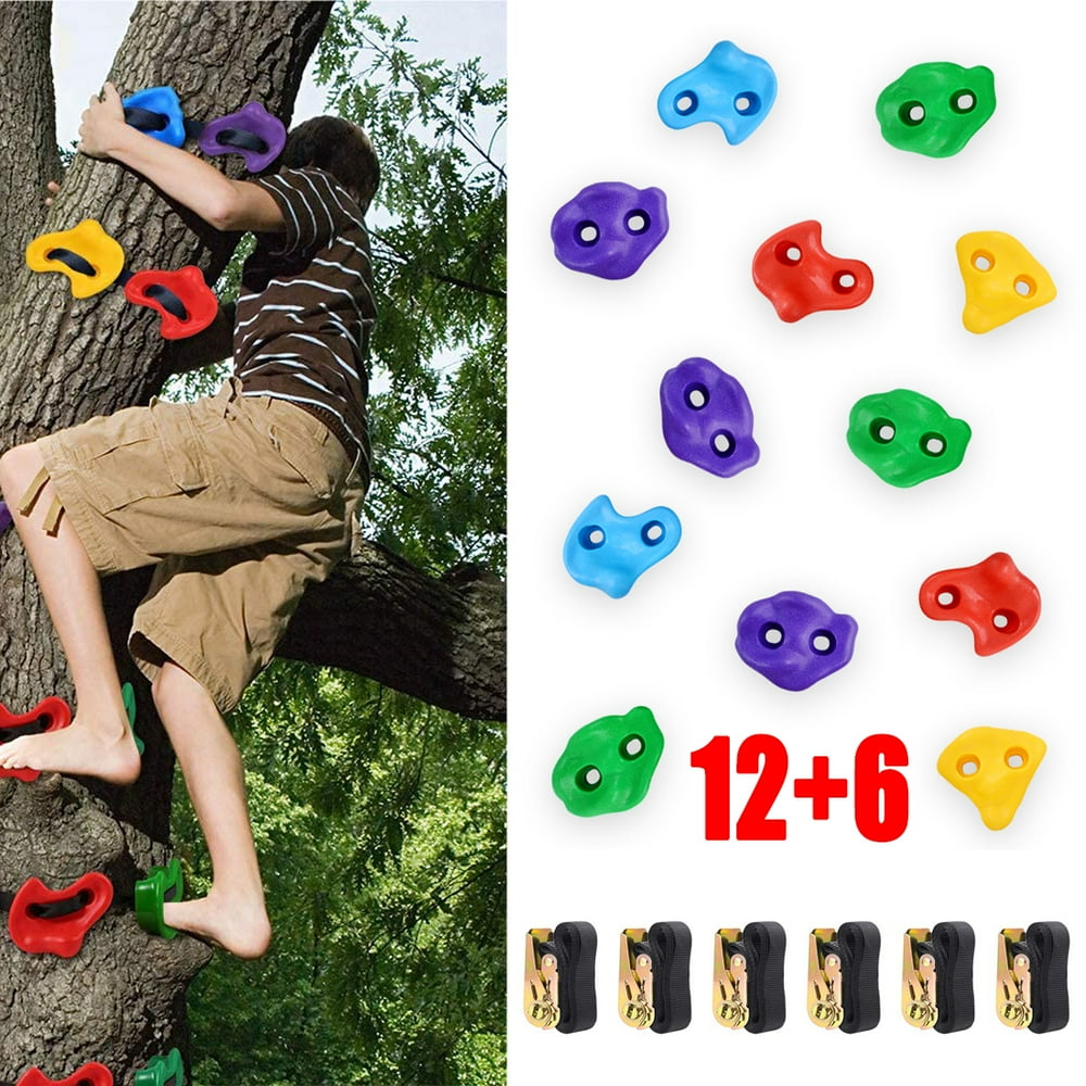 BRIZI LIVING 12 Pcs Tree Climbing Holds, Rock Climbing Holds for Kids